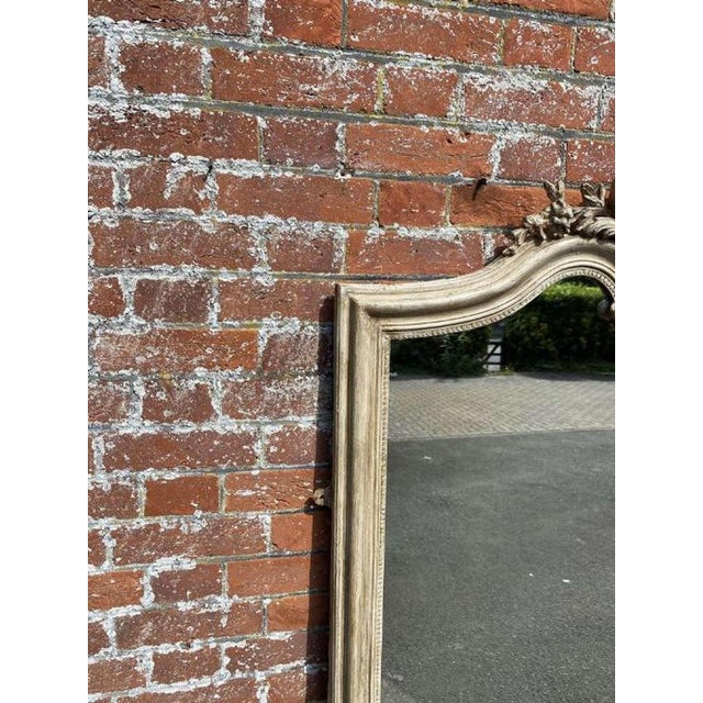 W: 107cm (42.1")h: 174cm (68.5")d: 5cm (2") a delightful large antique french 19th century carved wood & gesso shaped top...