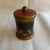 Vintage Italian Florentine canister lidded box. Red and gold. Cherubs Cupid putti