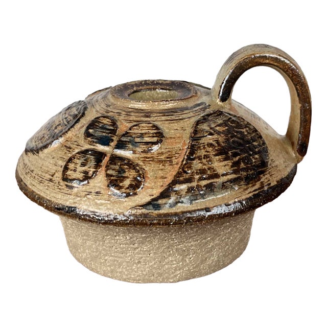 Mid-Century Modern Danish Studio Pottery Mushroom Candleholder in Stoneware by Haico Nitzsche for Søholm, 1960s For Sale