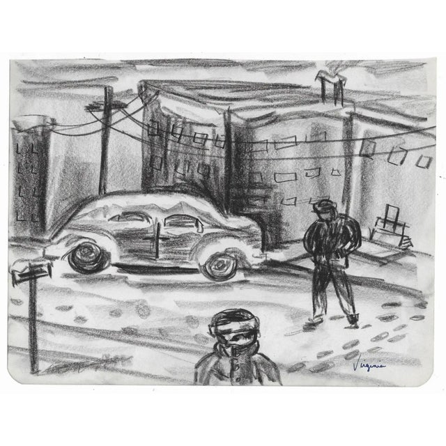 1950s MCM drawing by artist Virginia L. Spencer. Signed lower right, from a sketchbook of San Francisco subjects by...