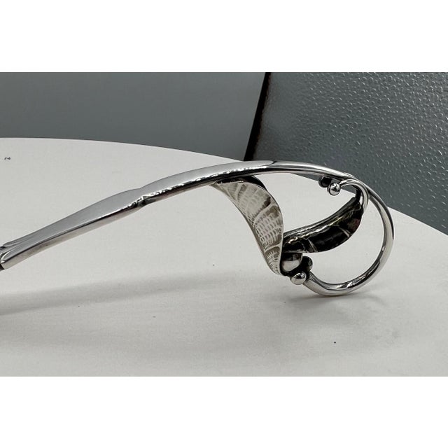 Georg Jensen Sterling Silver Ornamental Serving Spoon #141 For Sale - Image 9 of 12