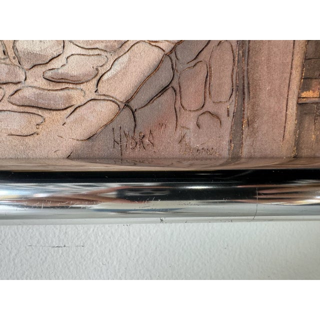 Wood 1970's Hydra Rustic Village Landscape Painting, Framed For Sale - Image 7 of 12