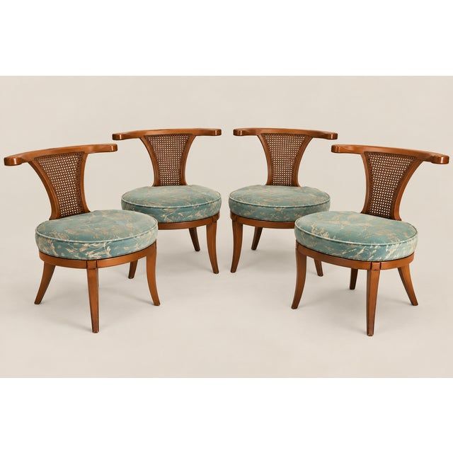 Brown Mid-Century Modern MCM Chairs Attributed to William Billy Haines - Set of Four For Sale - Image 8 of 8