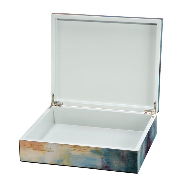 2020s Jamie Young Colorwash Laquered Box, Blue For Sale - Image 5 of 6