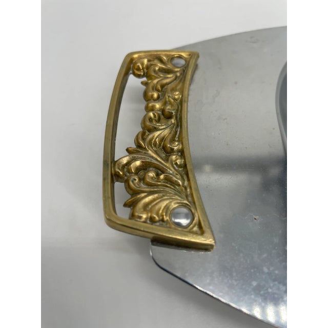 Mid-Century Modern Vintage Kromex Gold & Silver Serving Dish For Sale - Image 3 of 6