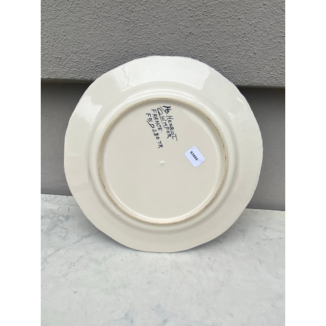 Henriot Quimper French Faience Plate Quimper Circa 1960 For Sale - Image 4 of 4