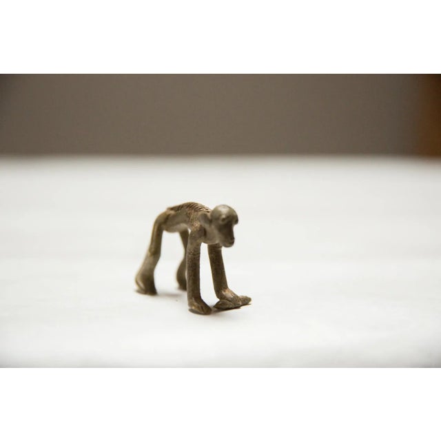 Vintage African Bronze Monkey With Banana in Left Hand For Sale - Image 4 of 5