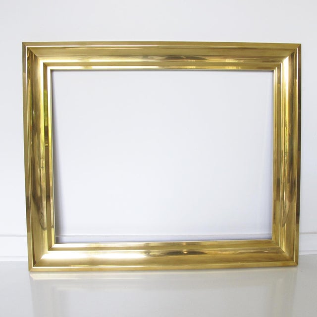 Mid-Century Modern Modernist Brass Metal Frame for Painting, Drawing or Mirror Project For Sale - Image 3 of 9