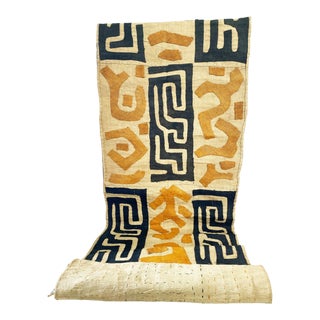 African Kuba Cloth Raffia /Textile Zaire 106" For Sale