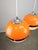 1960s Space Age Italian Orange Pendant Lamps, Set of 2 For Sale - Image 5 of 18