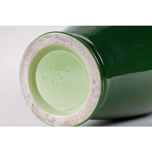 Ceramic Rockwood Vase With Green High Glaze, American Art Pottery For Sale - Image 7 of 8