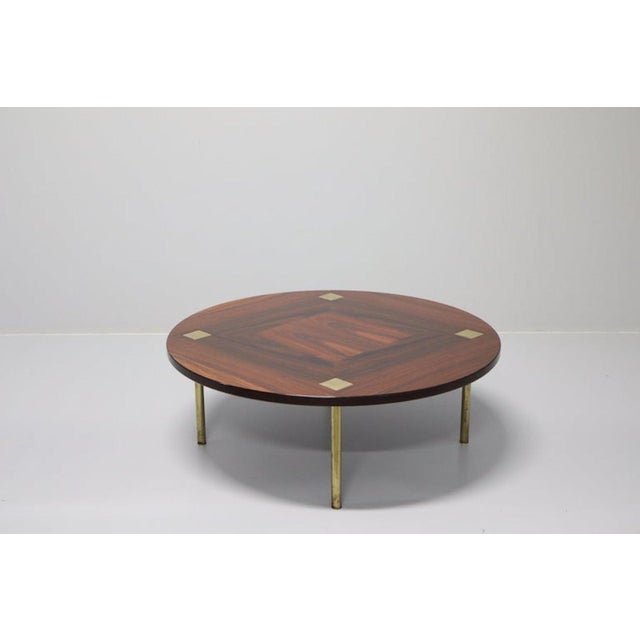 Low Table in Wood and Brass by Ettore Sottsass for Poltronova, 1950s For Sale - Image 10 of 10