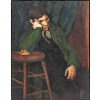 Dorothy Vail Seated Male Figure Oil, Ca. 1924 For Sale