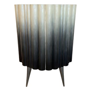 Sculptural Parchment Bar Cabinet With Radiant Ombre Finish. u.s.a. 1980's. For Sale