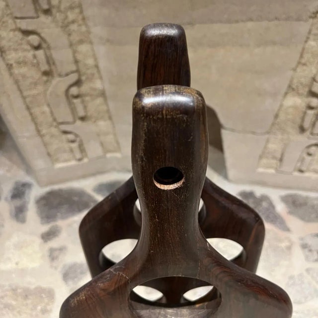 1960s Vintage Wine Rack by Don S. Shoemaker Rosewood & Brass Mexico 1960s Mid Century For Sale - Image 5 of 14