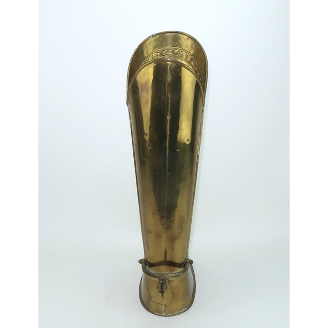 Vintage English Brass Boot Umbrella Stand For Sale - Image 9 of 14