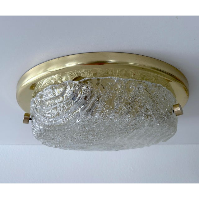 1970s Vintage Murano Glass Flush Light from Hillebrand, 1970s For Sale - Image 5 of 16