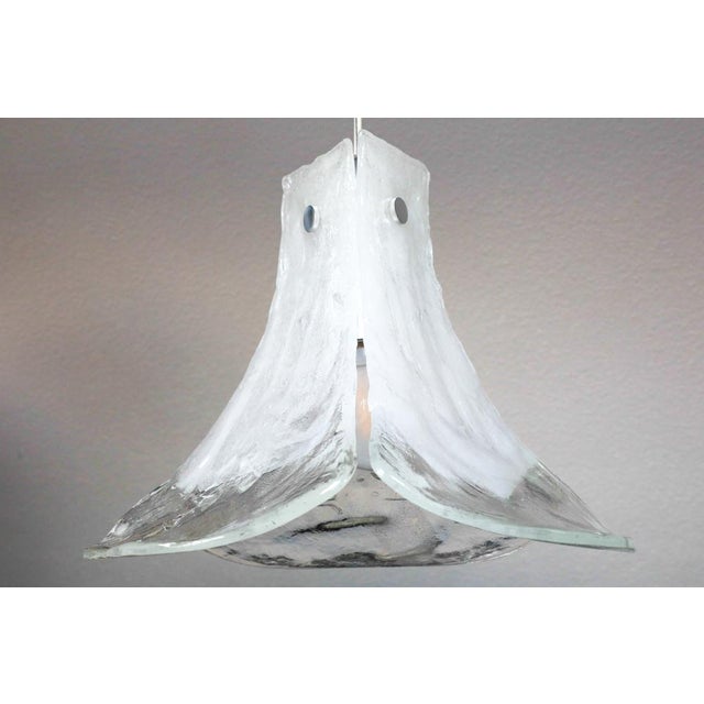 Vintage Clear Ice Glass Pendant Lamp by J. T. Kalmar for Kalmar, 1960s For Sale - Image 9 of 18