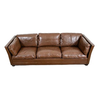 Mid Century Danish Modern Mogens Hansen Dark Brown Leather 3-Seater Sofa For Sale