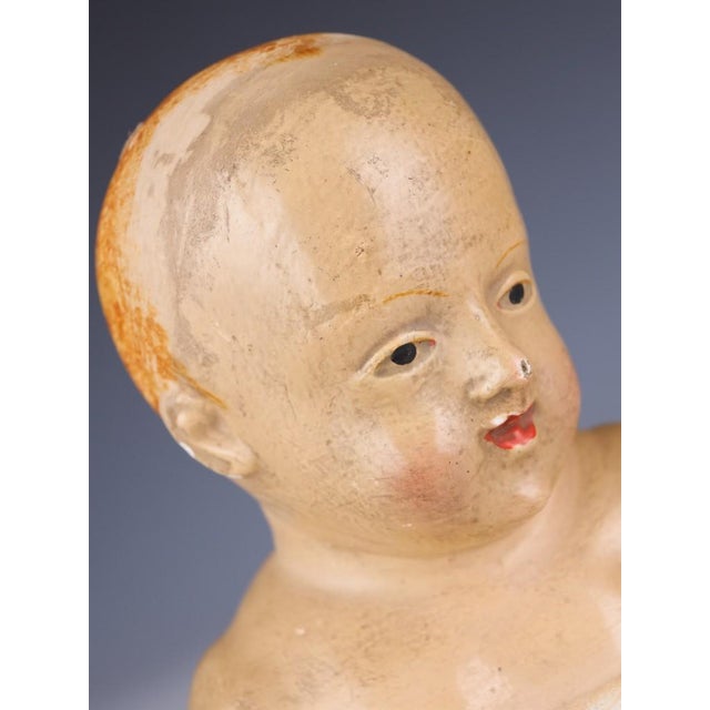 Tuscan Artist, Head of the Infant Jesus (Bambino Gesù), 1790, Polychrome Stucco For Sale - Image 9 of 14