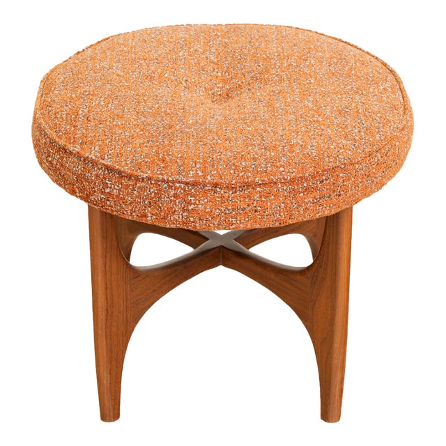 Mid Century Astro Vanity Stool by G Plan in Teak & Orange For Sale