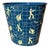 VTG National Can Co Nautical Blue Sailor Boats 9" Waste Bin Trash Can For Sale
