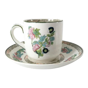 19th Century English Staffordshire Ironstone Aesthetic Cup and Saucer by John Maddock & Sons