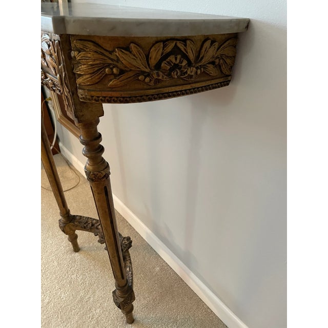 Antique French Louis XVI Giltwood Console Table For Sale - Image 10 of 13