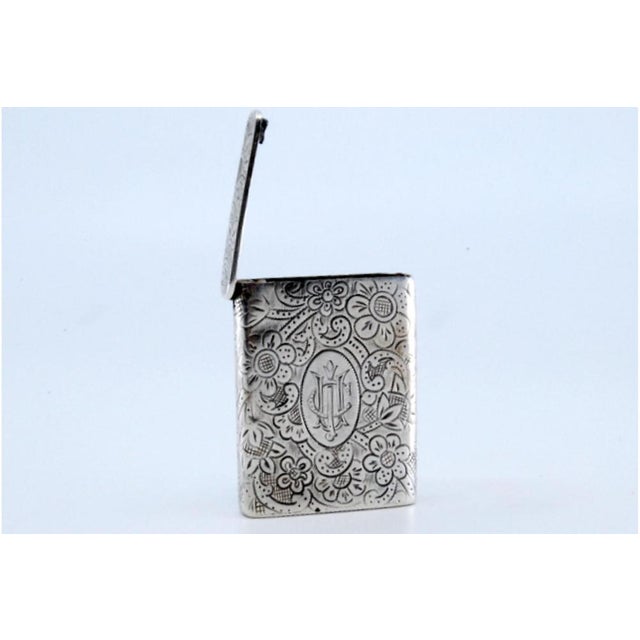 Silver Matchbox with Engraved Plant Motifs For Sale - Image 4 of 11
