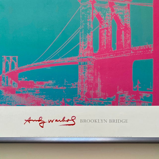 Andy Warhol Foundation Lithograph Print Framed Pop Art Poster " Brooklyn Bridge " 1983 For Sale - Image 9 of 17