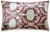 Mid-Century Modern Handmade Velvet Ikat Lumbar Pillow 16x24 | Dusty Rose & Sage Medallion For Sale - Image 3 of 5
