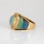 Natural Opal Diamond Ring Enamel Vintage 18k Yellow Gold Wide Cigar Band Sz 7 For Sale - Image 4 of 7