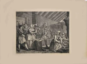 After William Hogarth, A Harlot's Progress, Etching, 1732