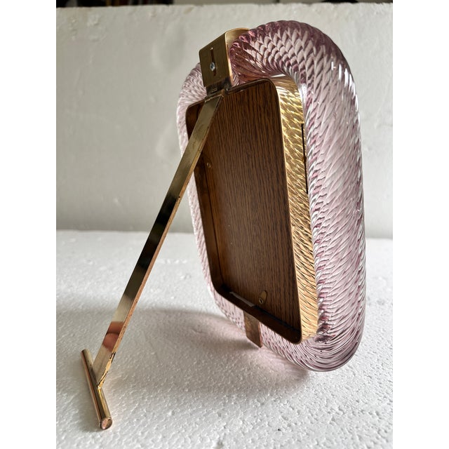 Luxury "Torchon" ametista Murano Glass Picture Frame in Barovier style. Solid Detail in Unaquered brass. A luxury piece of...