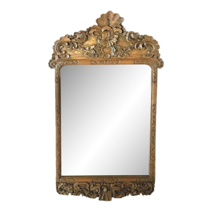 French Rococo Style Carved Oak Mirror