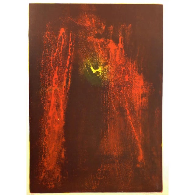 1967 "Nature Prays Without Words" Abstract Signed Lithograph by Lebadang For Sale