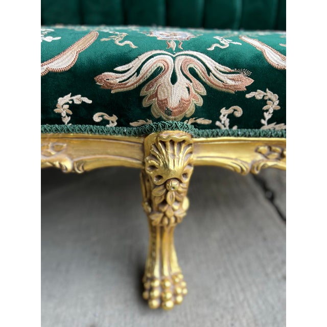 Throne Sofa Settee Love Seat in Gold Leaf For Sale - Image 11 of 12
