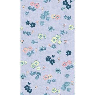 Sample - Large Scale, Flower Field Wallpaper by Paule Marrot in Blue Multi For Sale