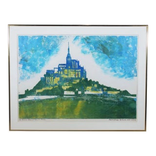 Paul Sprohge "Medieval Abby of Mont- St. Michel" Architectural Landscape Edition 4 of 5 1972 For Sale