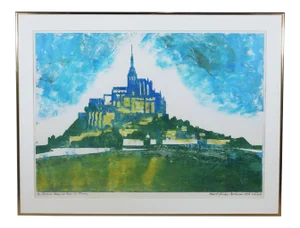 Paul Sprohge "Medieval Abby of Mont- St. Michel" Architectural Landscape Edition 4 of 5 1972