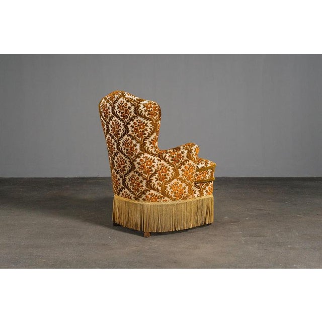 Brown Mid-Century Upholstered Cocktail Chair For Sale - Image 8 of 18