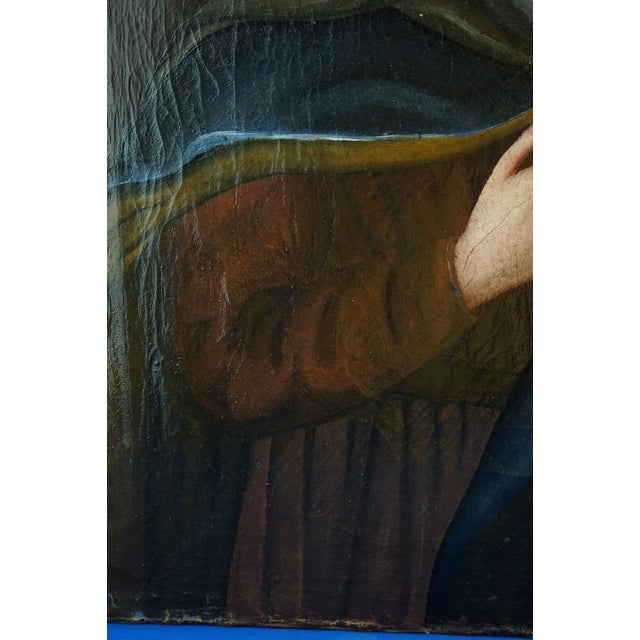 Madonna of Sorrows, 1800s, Oil on Canvas For Sale - Image 11 of 15