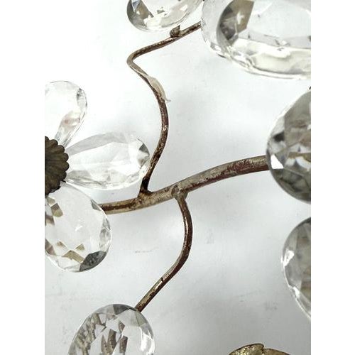 Filigree Flush Mount with Crystal Flowers from Maison Baguès, France, 1920s For Sale - Image 11 of 18