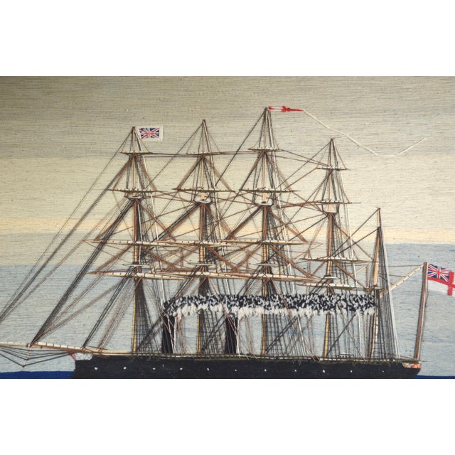 Wood British Sailor’s Woolwork of a Royal Navy Five-Masted Ironclad HMS Minotaur in Her Trials Rig, Minotaur Class For Sale - Image 7 of 9