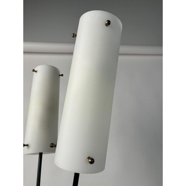Mid-Century Modern Floor Lamp in Brass with Marble and Opal Glass by Angelo Lelii, Italy, 1950 For Sale - Image 6 of 13