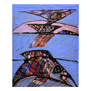 Mathias Wunderlich, Stranded Fish and Ship, 2026, Acrylic on Canvas For Sale