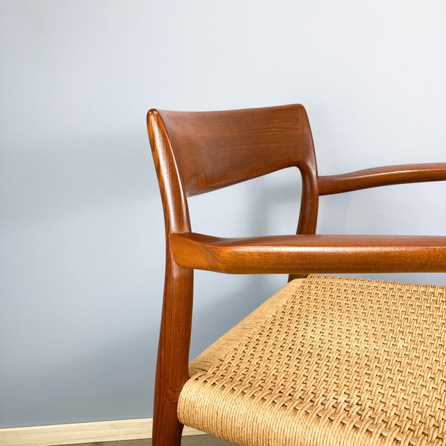 Danish Armchair in Teak and Paper Cord by Niels Otto Møller for J.L. Møllers, 1960s For Sale - Image 6 of 13