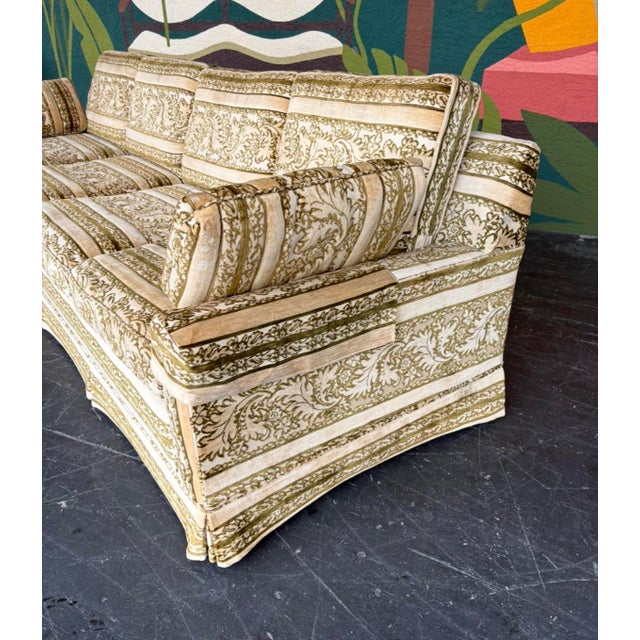 Broyhill Mid Century Broyhill Velvet Sofa For Sale - Image 4 of 15