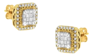 10KT Yellow Gold Diamond Stud Earrings (1/2 cttw, H-I Color, SI2-I1 Clarity)