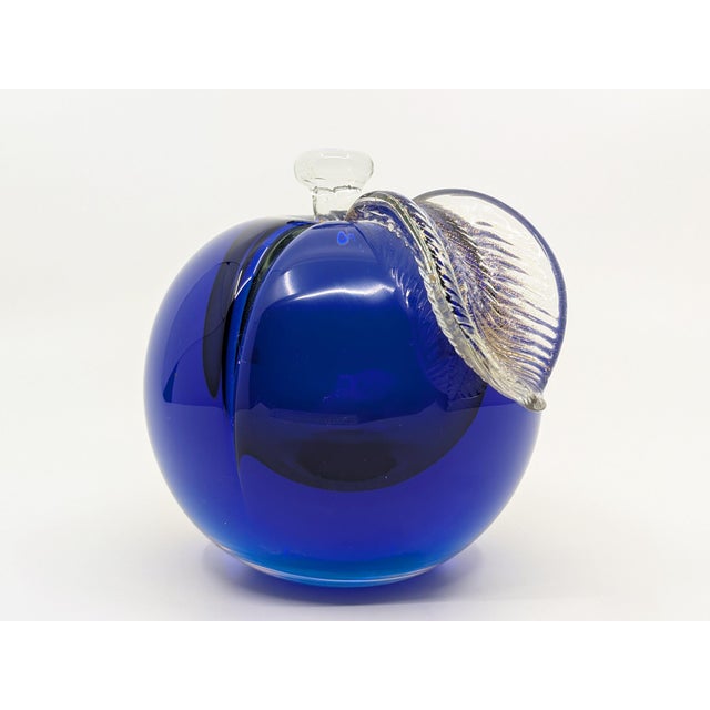 Glass Blue and Clear Sommerso Murano Glass Paperweight attributed to Seguso Vetri d'Arte, 1960s For Sale - Image 7 of 13